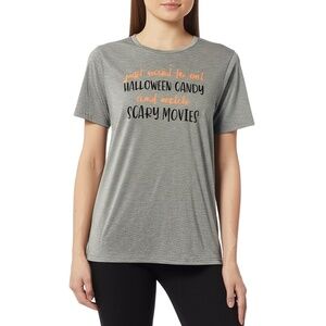 CELEBRATE HALLOWEEN‎ Womens T-Shirt Size M Heather Grey Graphic Spooky Fun